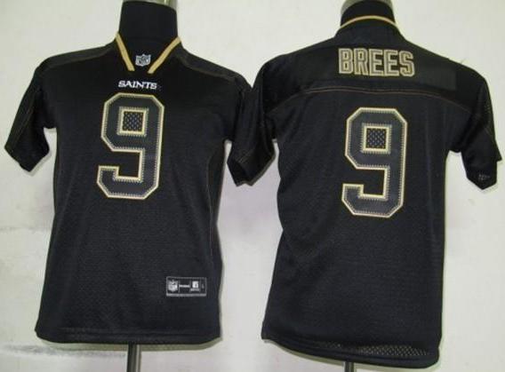 Kids Nike New Orleans Saints #9 Drew Brees Lights Out Black NFL Jerseys Cheap