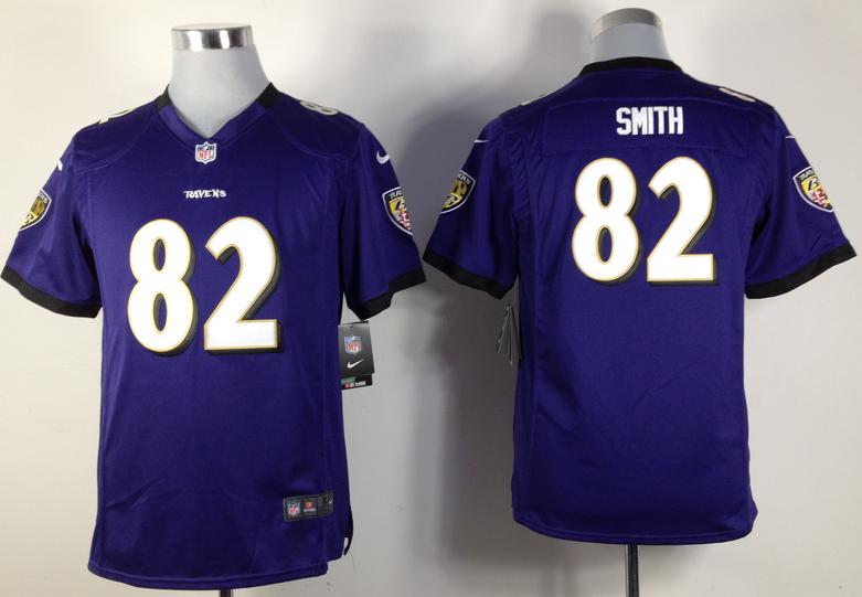 Kids Nike Baltimore Ravens 82 Torrey Smith Purple NFL Jerseys Cheap