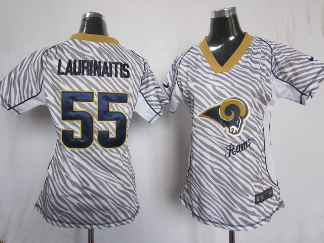 Cheap Women Nike St. Louis Rams 55# James Laurinaitis FEM FAN Zebra Nike NFL Jerseys
