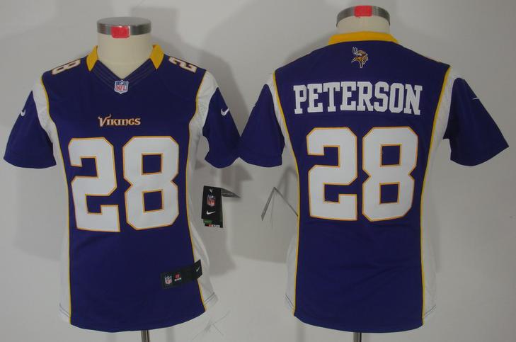 Cheap Women Nike Minnesota Vikings 28# Adrian Peterson Purple Game LIMITED NFL Jerseys