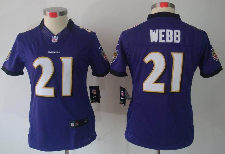 Cheap Women Nike Baltimore Ravens #21 Lardarius Webb Purple Game LIMITED NFL Jerseys