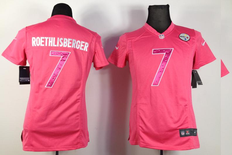 Cheap Women Nike Pittsburgh Steelers #7 Ben Roethlisberger Pink NFL Jerseys