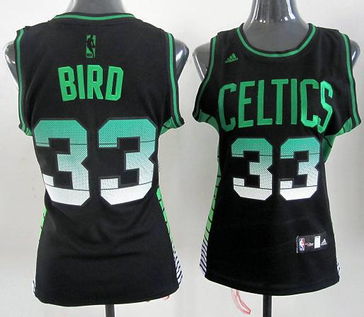 Cheap Women Boston Celtics 33# Larry Bird Black Vibe Fashion Revolution 30 Swingman Jersey