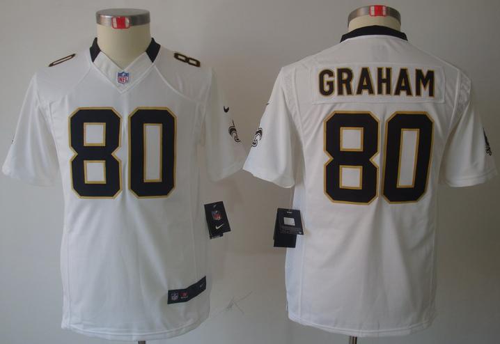 Kids Nike New Orleans Saints #80 Jimmy Graham White Game LIMITED NFL Jerseys Cheap