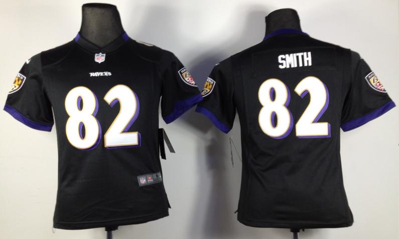 Kids Nike Baltimore Ravens 82 Torrey Smith Black NFL Jerseys Cheap