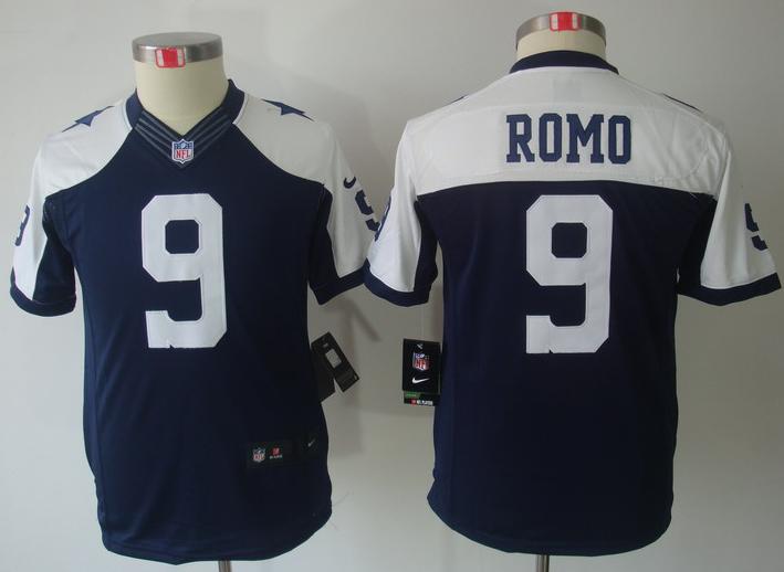 Kids Nike Dallas Cowboys 9# Tony Romo Blue Thankgivings Game LIMITED NFL Jerseys Cheap