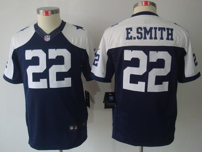 Kids Nike Dallas Cowboys 22 E.SMITH Blue Thankgivings Game LIMITED NFL Jerseys Cheap