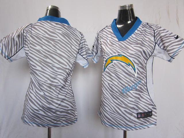 Cheap Women Nike San Diego Chargers Blank FEM FAN Zebra Nike NFL Jerseys