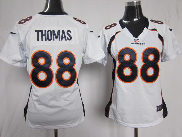 Cheap Women Nike Denver Broncos 88# Demaryius Thomas White NFL Jerseys