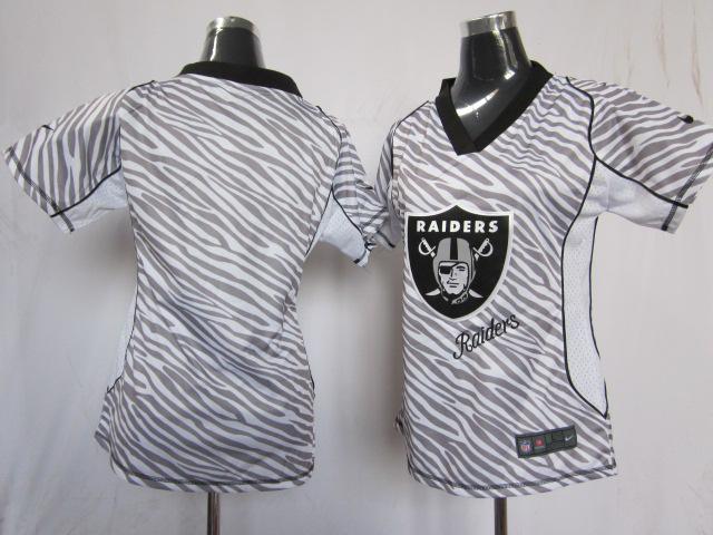 Cheap Women Nike Oakland Raiders Blank FEM FAN Zebra Nike NFL Jerseys