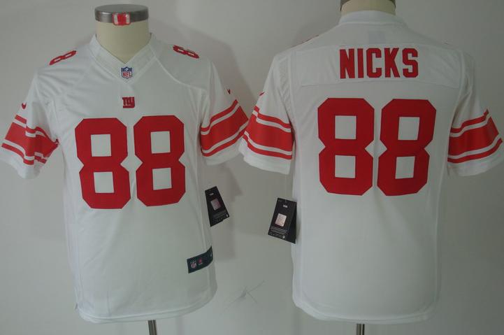 Kids Nike New York Giants 88# Hakeem Nicks White Game LIMITED NFL Jerseys Cheap