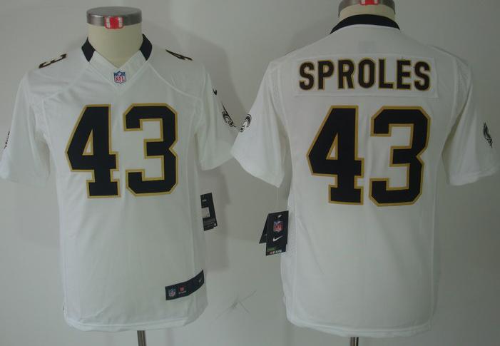 Kids Nike New Orleans Saints 43 Darren Sproles White Game LIMITED NFL Jerseys Cheap