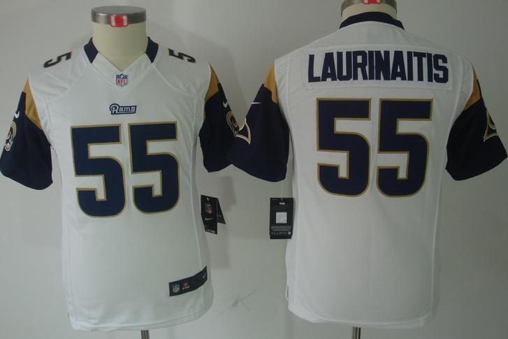 Kids Nike St.Louis Rams 55# James Laurinaitis White Game LIMITED NFL Jerseys Cheap