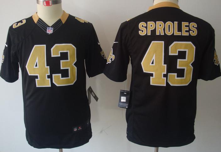 Kids Nike New Orleans Saints 43 Darren Sproles Black Game LIMITED NFL Jerseys Cheap