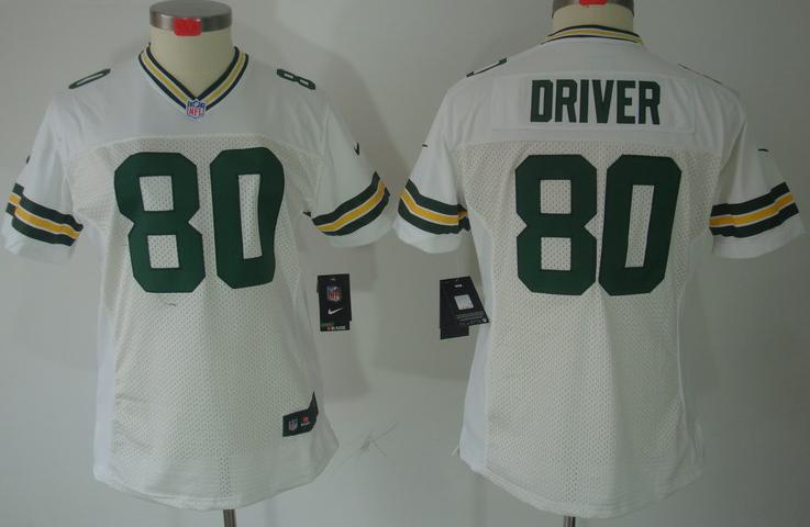 Cheap Women Nike Green Bay Packers #80 Donald Driver White NFL Jerseys