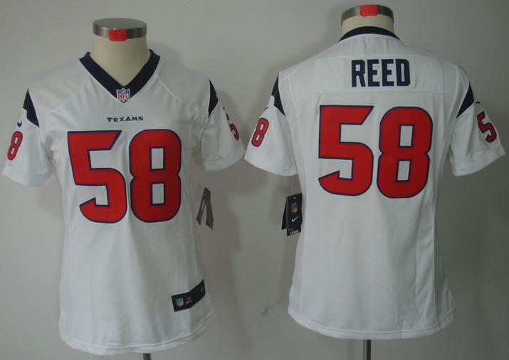 Cheap Women Nike Houston Texans #58 Brooks Reed White NFL Jerseys