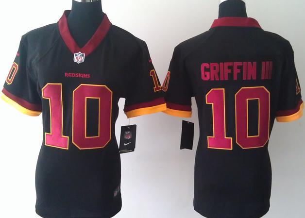 Cheap Women Nike Washington Redskins 10# Robert Griffin III Black NFL Jerseys