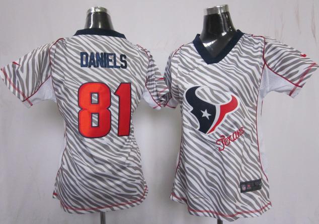Cheap Women Nike Houston Texans #81 Owen Daniels FEM FAN Zebra Nike NFL Jerseys