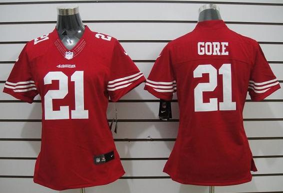 Cheap Women Nike San Francisco 49ers 21# Frank Gore Red Game LIMITED NFL Jerseys