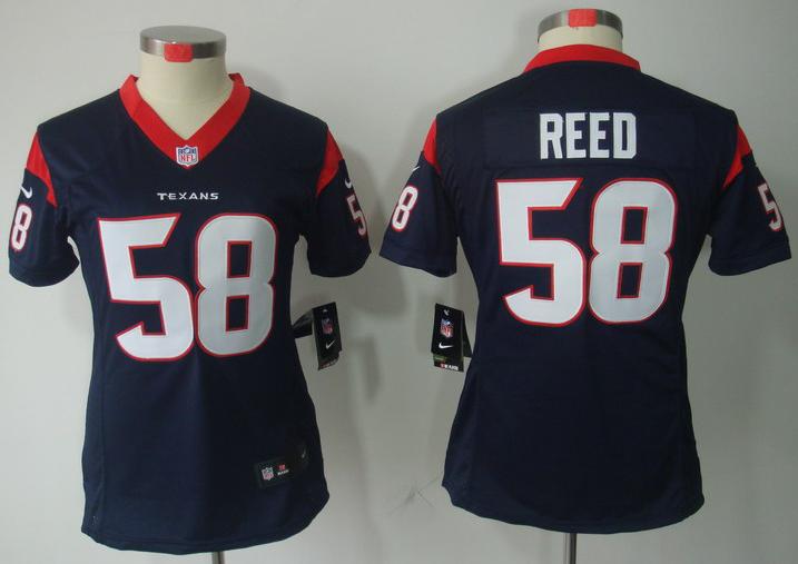 Cheap Women Nike Houston Texans #58 Brooks Reed Blue NFL Jerseys