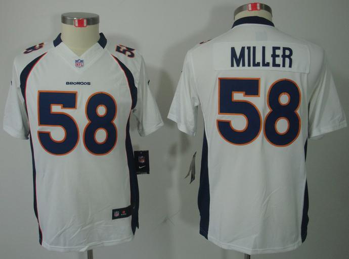 Kids Nike Denver Broncos 58# Von Miller White Game LIMITED NFL Jerseys Cheap