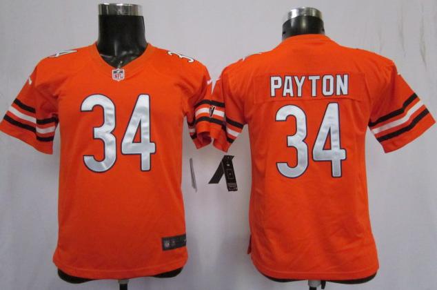 Kids Nike Chicago Bears 34 Walter Payton Orange NFL Jerseys Cheap
