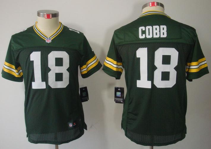 Kids Nike Green Bay Packers #18 Randall Cobb Green Game LIMITED NFL Jerseys Cheap