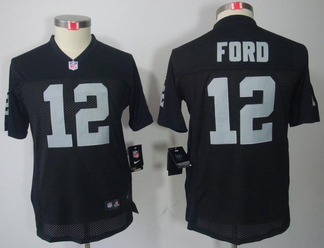 Kids Nike Oakland Raiders #12 Jacoby Ford Black Game LIMITED NFL Jerseys Cheap