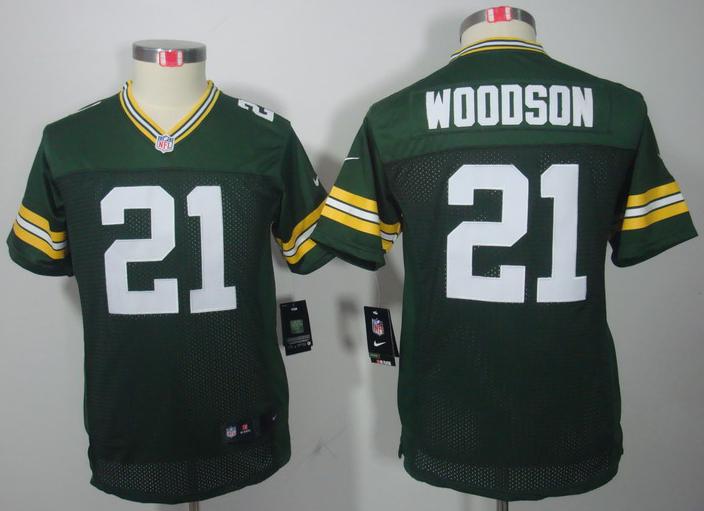 Kids Nike Green Bay Packers #21 Charles Woodson Green Game LIMITED NFL Jerseys Cheap