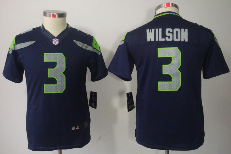 Kids Nike Seattle Seahawks #3 Russell Wilson Blue Game LIMITED NFL Jerseys Cheap
