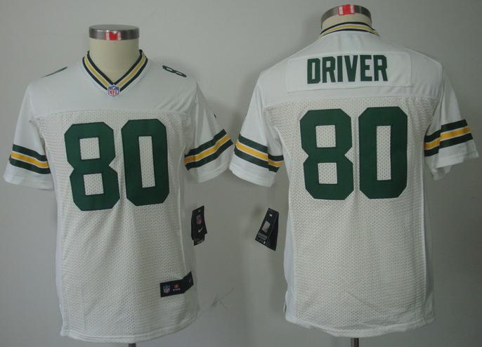 Kids Nike Green Bay Packers #80 Donald Driver White Game LIMITED NFL Jerseys Cheap