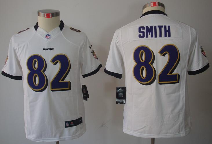 Kids Nike Baltimore Ravens 82 Torrey Smith White Game LIMITED NFL Jerseys Cheap