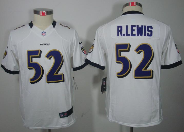 Kids Nike Baltimore Ravens #52 Ray Lewis White Game LIMITED NFL Jerseys Cheap