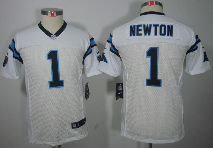 Kids Nike Carolina Panthers #1 Cam Newton White Game LIMITED NFL Jerseys Cheap