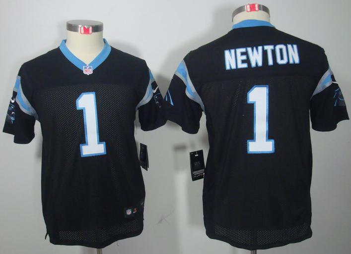 Kids Nike Carolina Panthers #1 Cam Newton Black Game LIMITED NFL Jerseys Cheap