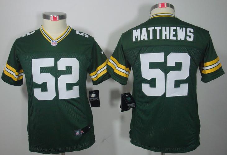 Kids Nike Green Bay Packers #52 Clay Matthews Green Game LIMITED NFL Jerseys Cheap