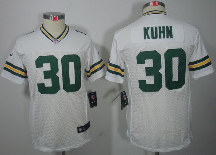 Kids Nike Green Bay Packers 30# John Kuhn White Game LIMITED NFL Jerseys Cheap