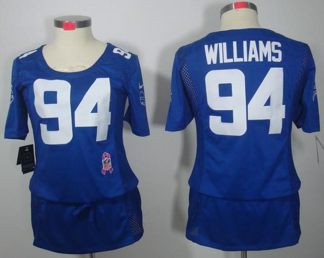 Cheap Women Nike Buffalo Bills #94 Mario Williams Blue Breast Cancer Awareness NFL Jersey
