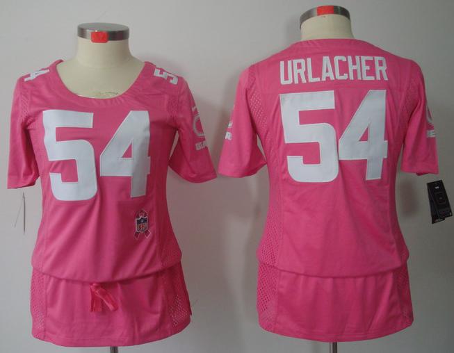 Cheap Women Nike Chicago Bears 54 Brian Urlacher Pink Breast Cancer Awareness NFL Jersey