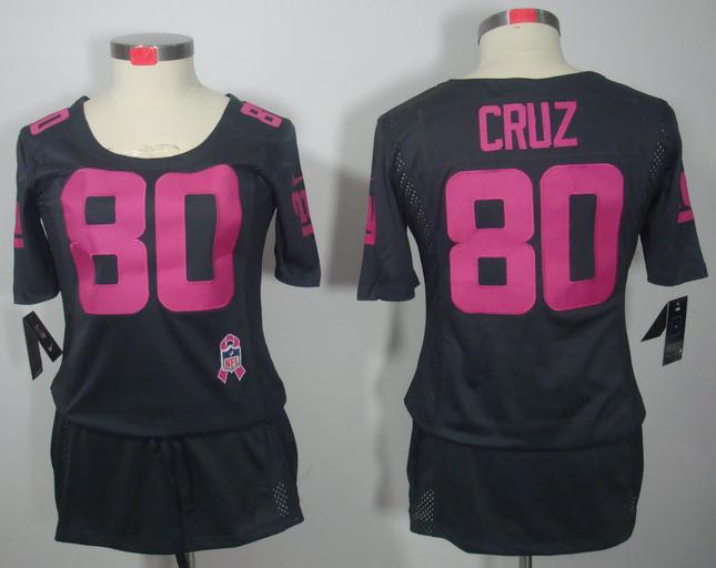 Cheap Women Nike New York Giants 80# Victor Cruz Grey Breast Cancer Awareness NFL Jersey