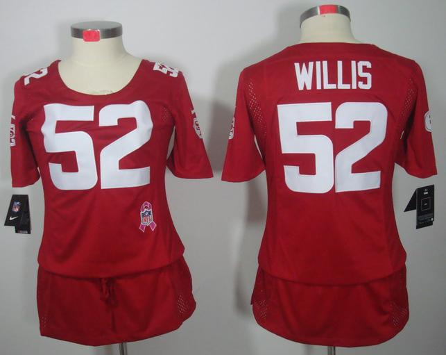 Cheap Women Nike San Francisco 49ers 52# Patrick Willis Red Breast Cancer Awareness NFL Jersey