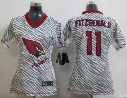 Cheap Women Nike Arizona Cardinals 11# Larry Fitzgerald Women's FEM FAN Zebra Nike NFL Jerseys