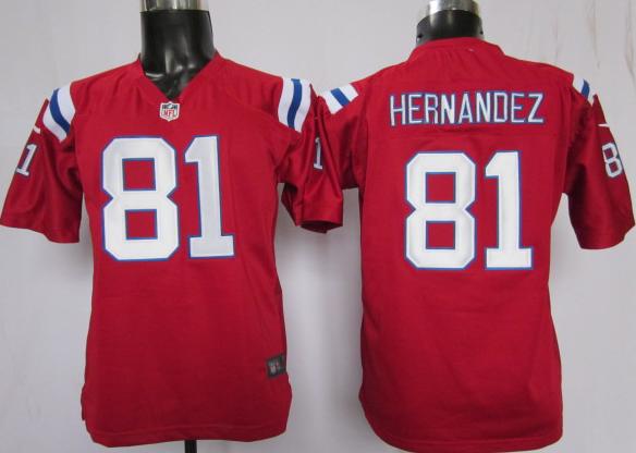 Kids Nike New England Patriots 81 Hernandez Red NFL Jerseys Cheap