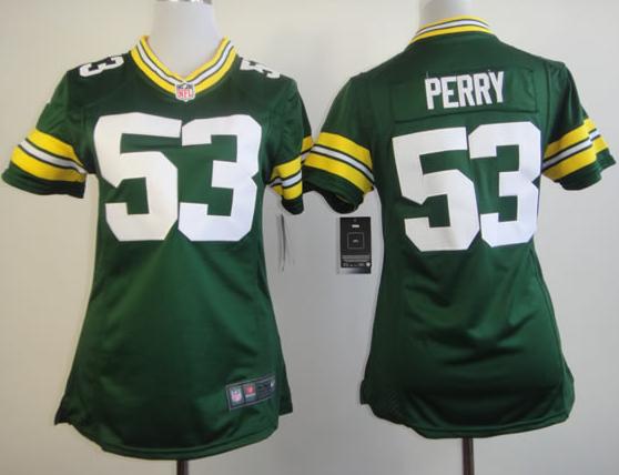 Cheap Women Nike Green Bay Packers 53 Perry Green NFL Jerseys