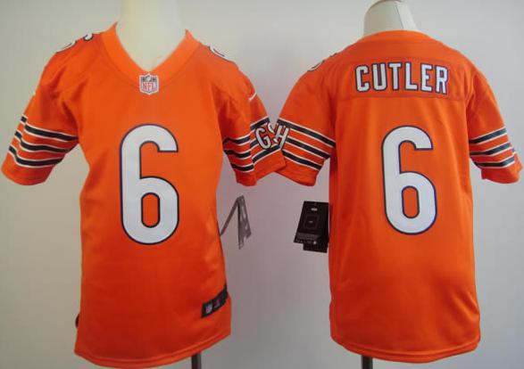 Kids Nike Chicago Bears 6# Jay Cutler Orange NFL Jerseys Cheap