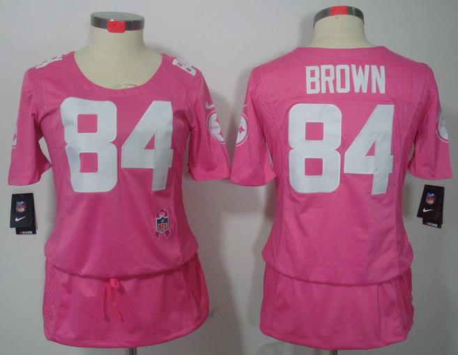 Cheap Women Nike Pittsburgh Steelers #84 Antonio Brown Pink Breast Cancer Awareness NFL Jersey