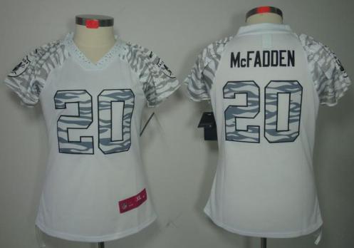Cheap Women Nike Oakland Raiders #20 Darren McFadden Zebra Field Flirt Fashion NFL Jersey