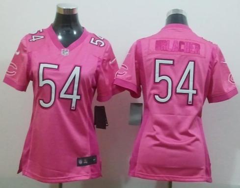 Cheap Women Nike Chicago Bears 54 Brian Urlacher Pink Love NFL Jerseys