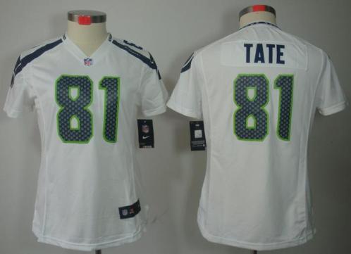 Cheap Women Nike Seattle Seahawks #81 Golden Tate White Game LIMITED NFL Jerseys