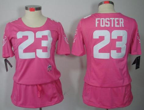 Cheap Women Nike Houston Texans 23# Arian Foster Pink Breast Cancer Awareness NFL Jersey